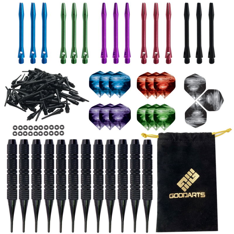 GOODARTS Knight Dart set, 12 darts s mekanim vrhom i 100 zamjenskih vrhova