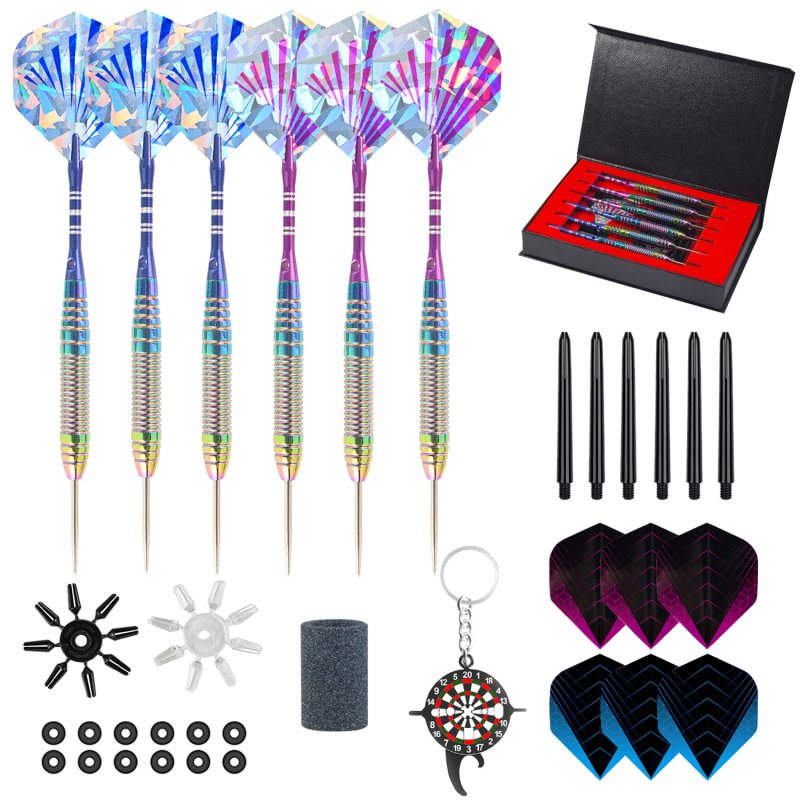 Jinhui Set od 6 darts-a s kutijom za pohranu, šareni dizajni
