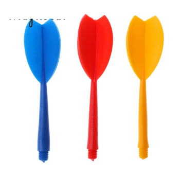 6 mm plastični šaft za pikado s integriranim letkama, 30 plastičnih letki, 5 boja dostupno