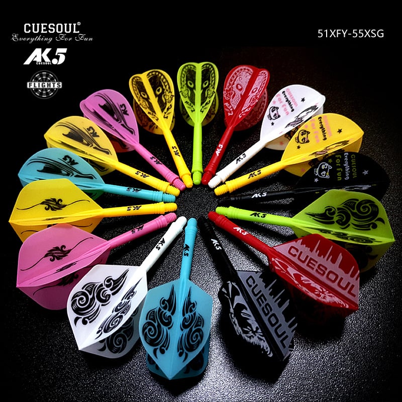 CUESOUL Q Blade – Integrirani darts dodaci, oštrica za darts, štap za darts, mala kvadratna oštrica, krilo i rep dodatak, PET crna