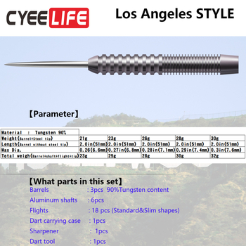 CyeeLife šipke od volframa, 21 g / 23 g / 26 g, ravni cilindar, 90% volframa, 2BA držanje