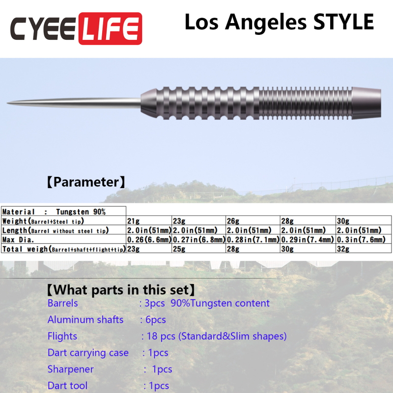 CyeeLife šipke od volframa, 21 g / 23 g / 26 g, ravni cilindar, 90% volframa, 2BA držanje