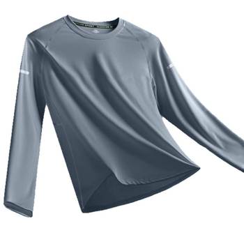 Tricou sport bărbați cu mânecă lungă, uscare rapidlyă, protecție solară, material Ice Silk, pentru vară, ușor, respirabil, croială lejeră