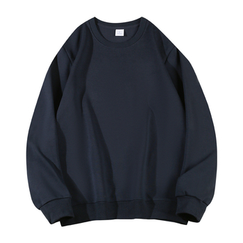 Sűrű pamutból készült pulóver fleece béléssel, laza szabású, uniszex, kerek nyakú, hosszú ujjú