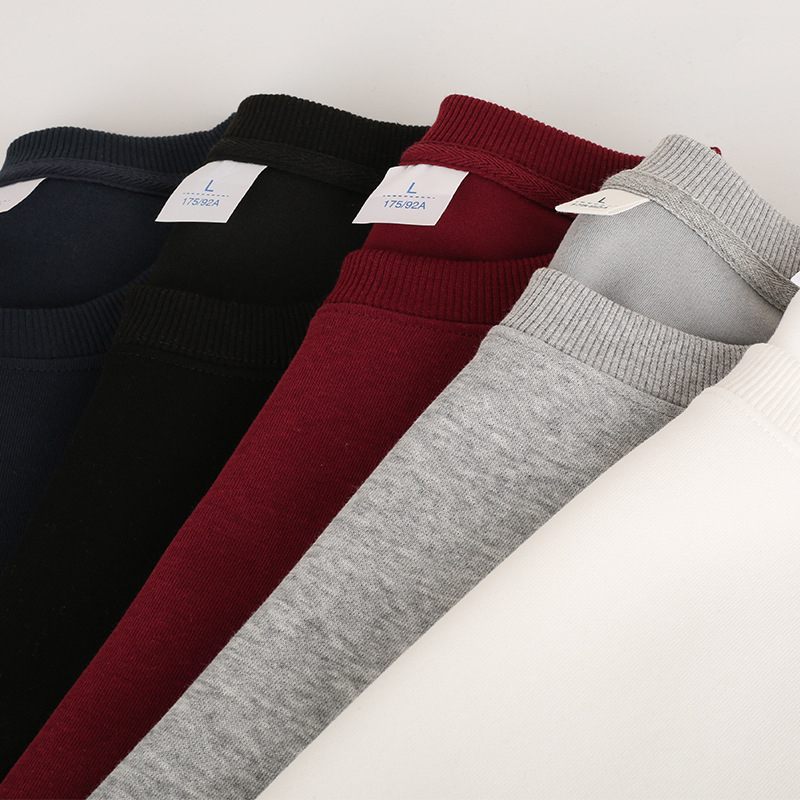 Sűrű pamutból készült pulóver fleece béléssel, laza szabású, uniszex, kerek nyakú, hosszú ujjú