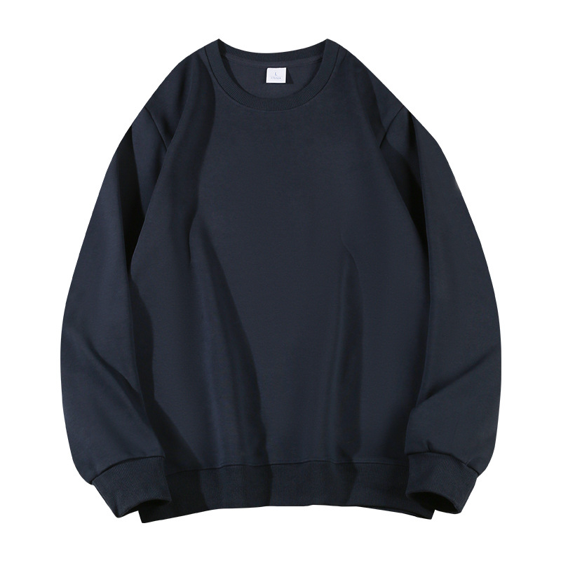 Sűrű pamutból készült pulóver fleece béléssel, laza szabású, uniszex, kerek nyakú, hosszú ujjú
