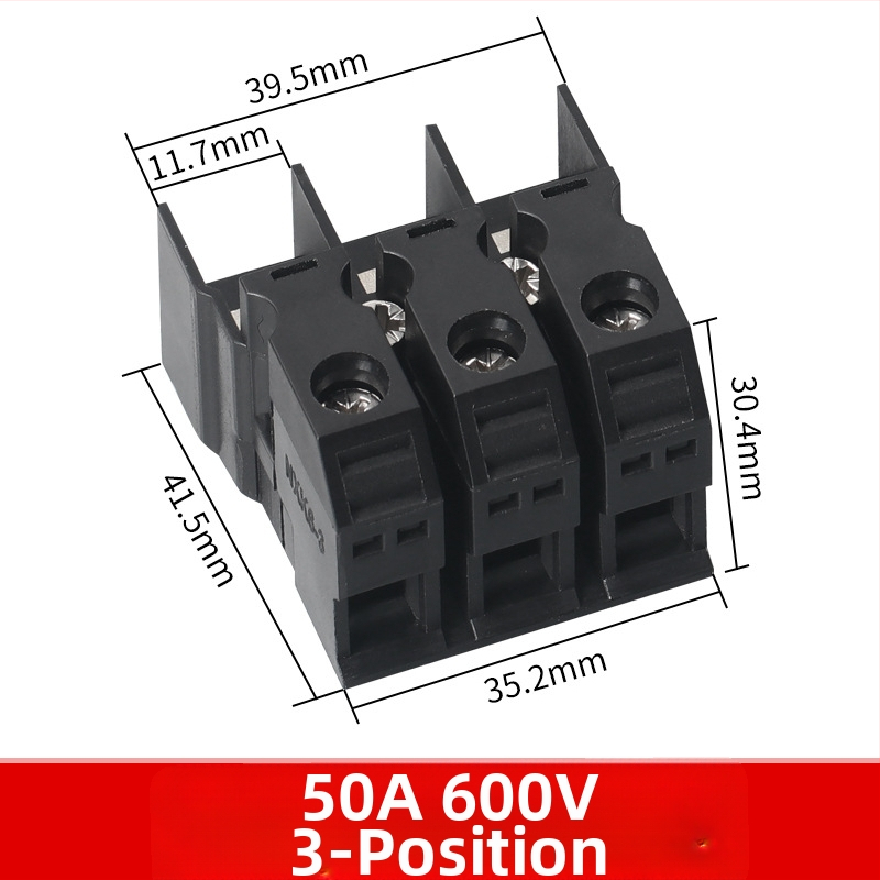 3‑polohový terminálny blok pre fotovoltický invertor K3P, 60 A, typ plotu, čistá meď