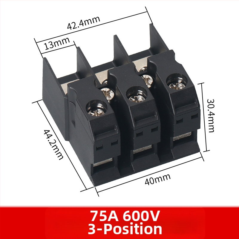 3‑polohový terminálny blok pre fotovoltický invertor K3P, 60 A, typ plotu, čistá meď
