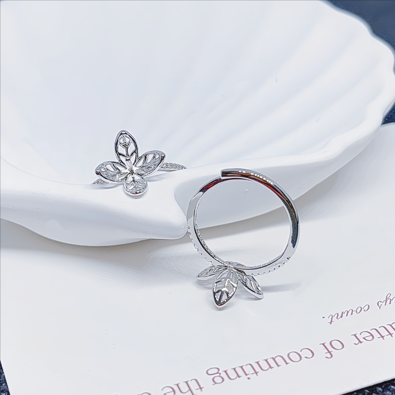 DIY držač za prsten s perlom – bakrena podloga premazom 18K zlata, otvorena osnova prstena s držačem perle, poluproizvod nakita