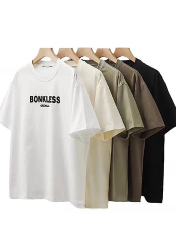 Tricou pentru bărbați, croială lejeră, mâneci scurte, bumbac respirabil, imprimeu cu desene animate, vară