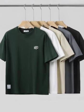 Tricou pentru bărbați, croială lejeră, mâneci scurte, bumbac respirabil, imprimeu cu desene animate, vară