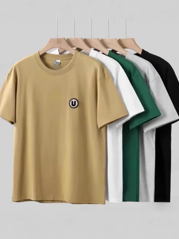 Tricou pentru bărbați, croială lejeră, mâneci scurte, bumbac respirabil, imprimeu cu desene animate, vară
