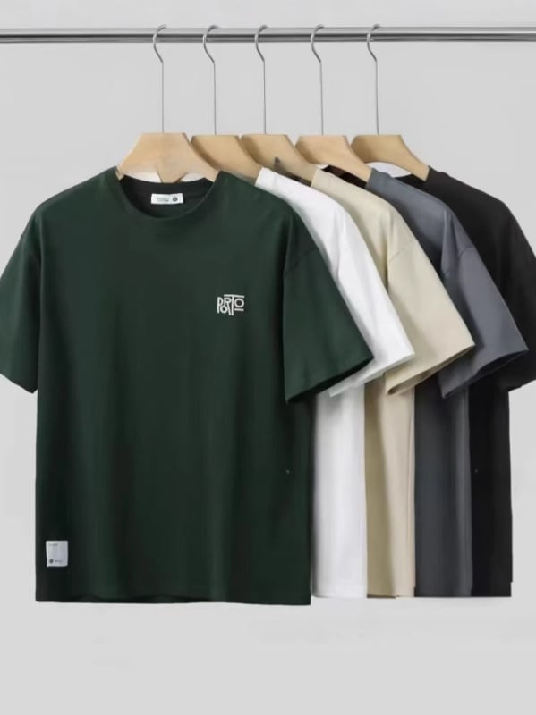 Tricou pentru bărbați, croială lejeră, mâneci scurte, bumbac respirabil, imprimeu cu desene animate, vară