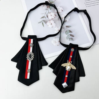 Unisex prilagodljiva leptir mašnica s kamenom u obliku pčele, satenski završetak, ukras za ovratnik i košulju