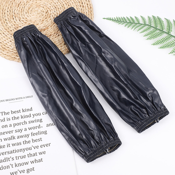 Nepremokavý PU kožený rukáv na kuchynské práce, unisex, odolný voči špine a olejom