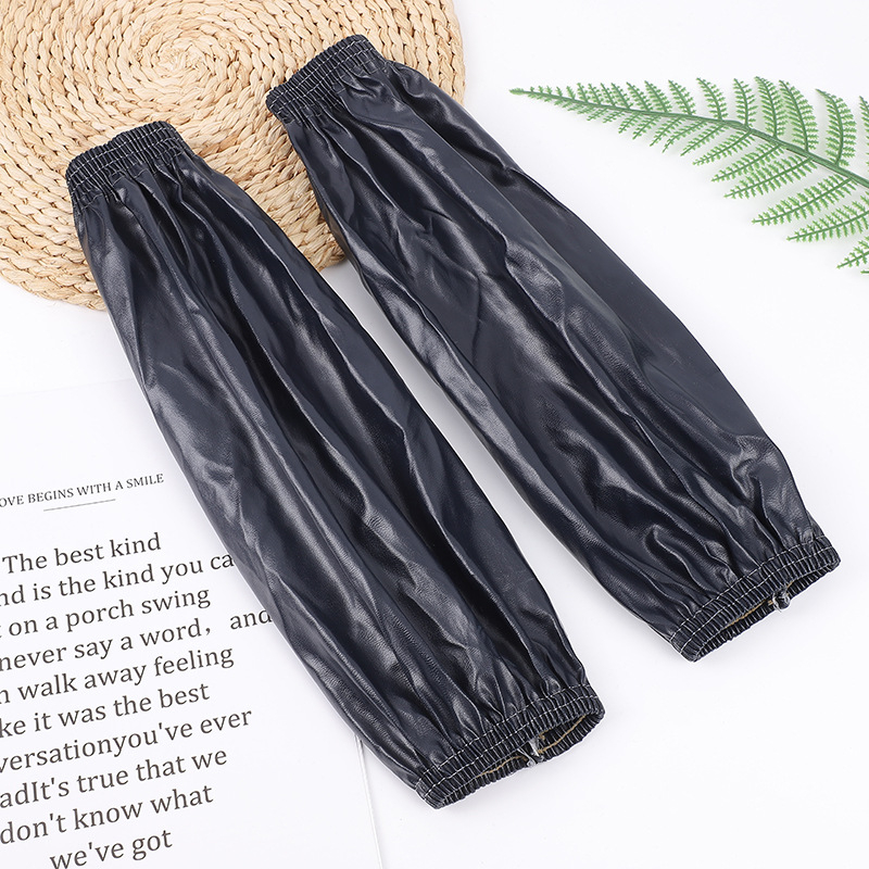 Nepremokavý PU kožený rukáv na kuchynské práce, unisex, odolný voči špine a olejom