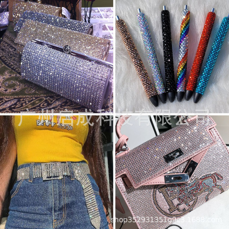 Šestodjelna kutija kristala za toplinsko lijepljenje, mješavina kristala za nokte i DIY, okrugli kristali za futrolu za telefon