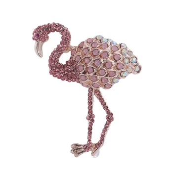 Flamingo broš s dijamantima, ženski modni dodatak od legure