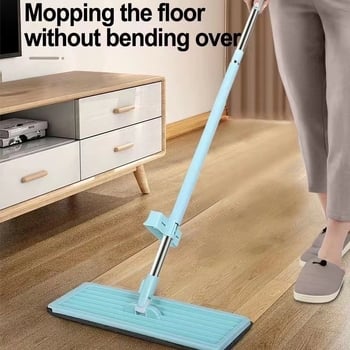 Ploché mop pre suché aj mokré čistenie, bez kontaktu s rukami, pre drevené podlahy, veľký rozmer