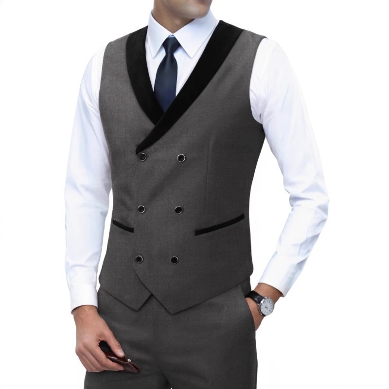 Ανδρικό γιλέκο κοστουμιού σε Slim Fit, χωρίς μανίκια, επίσημο γιλέκο, ευρωπαϊκό μέγεθος, μεγάλο