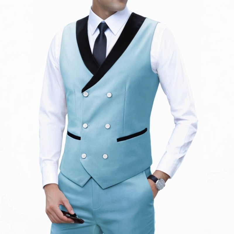 Ανδρικό γιλέκο κοστουμιού σε Slim Fit, χωρίς μανίκια, επίσημο γιλέκο, ευρωπαϊκό μέγεθος, μεγάλο