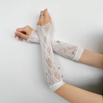 Japanski stil: nova kolekcija – rukavice za ruke sa rhinestones, čipka, tanki rubovi s volanom, zaštita od sunca za žene