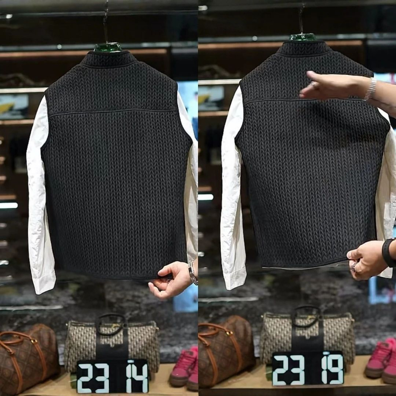 Magas minőségű őszi férfi mellény kínai stílusban búzaszem motívummal, vintage, ujjatlan