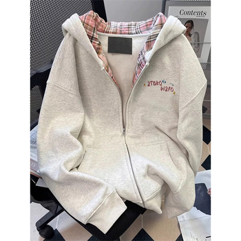 Ženski Hello Kitty hoodie kardigan, kapuljača, zip, dugi rukavi, casual stil, poliester, proljeće 2025