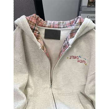 Ženski Hello Kitty hoodie kardigan, kapuljača, zip, dugi rukavi, casual stil, poliester, proljeće 2025
