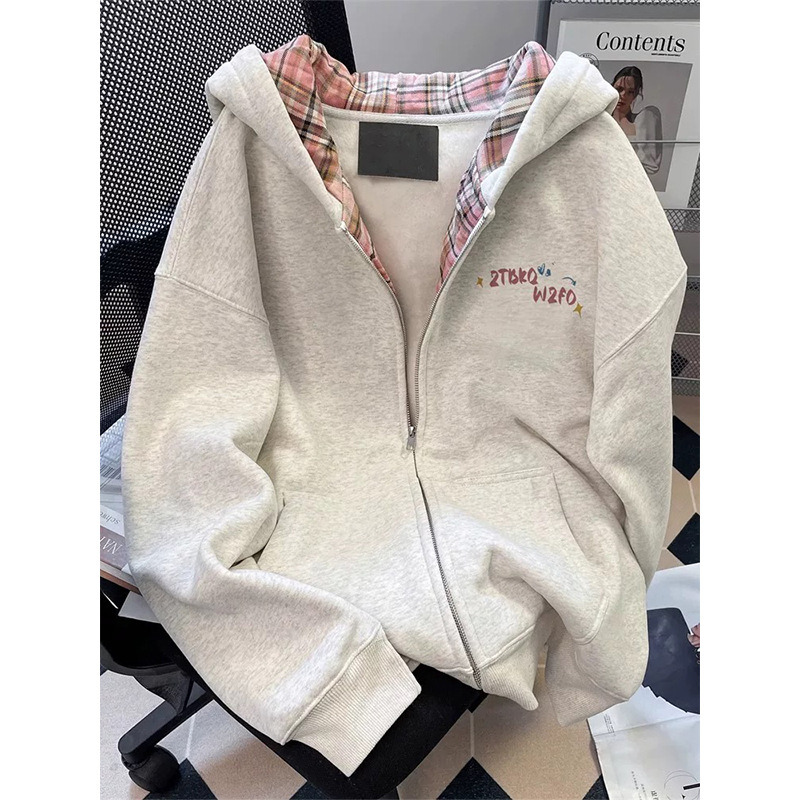Ženski Hello Kitty hoodie kardigan, kapuljača, zip, dugi rukavi, casual stil, poliester, proljeće 2025