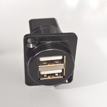 USB 3.0 dvojportový panelový samica, štvorcový modulový konektor, bez spájania