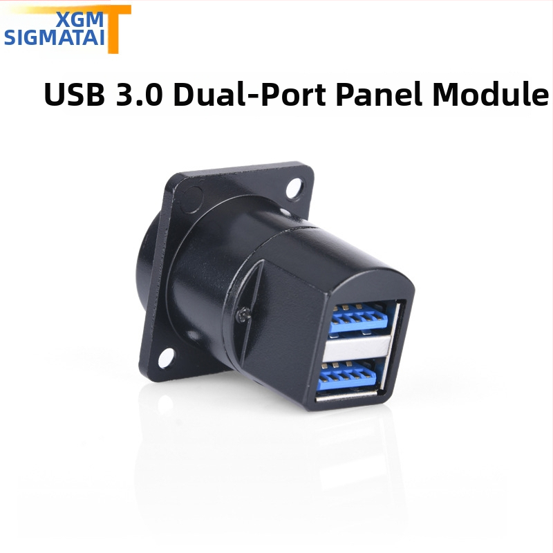 USB 3.0 dvojportový panelový samica, štvorcový modulový konektor, bez spájania