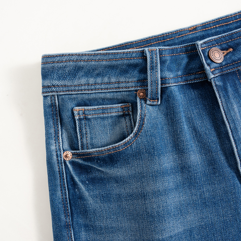 Plave ženske hlače s proširenjem, jesen 2026, uski kroj, visok struk, bootcut