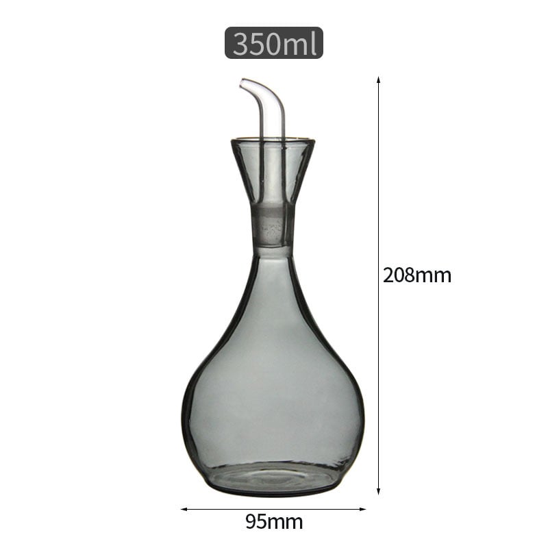 350 ml borosilikátové sklo, fľaša na olej, dymovo sivá, vhodná na olej, sójovú omáčku a ocot