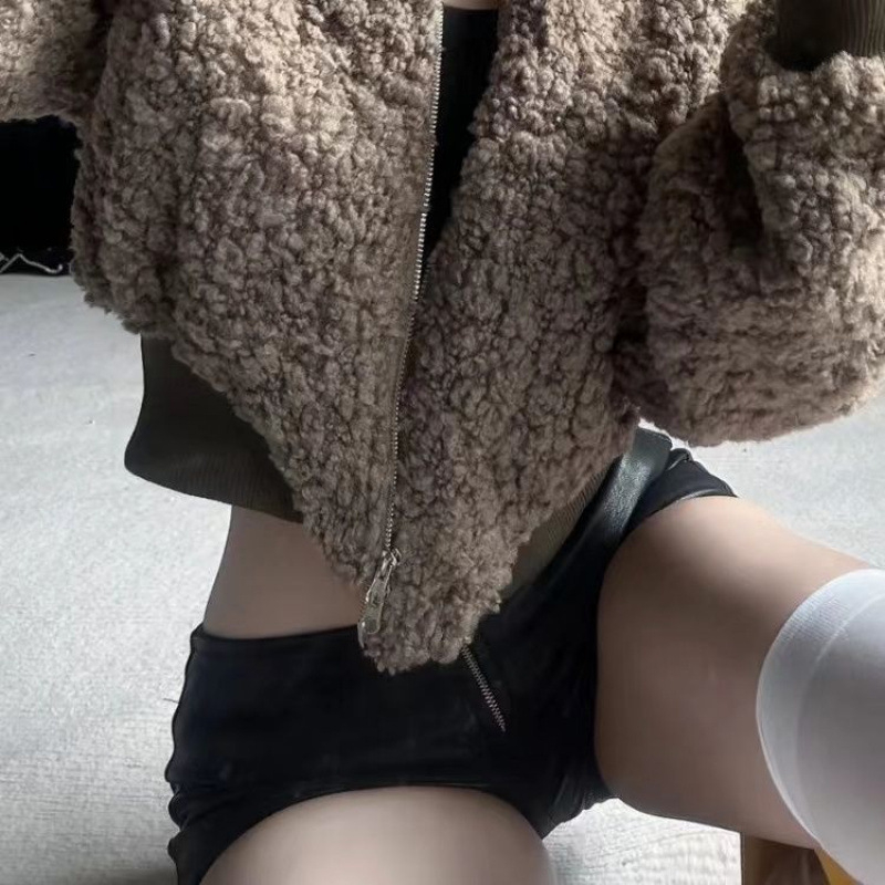 2024 nova sexy Maillard Millennium Spice Girls – vintage noćni klub PU koža kratke hlačice s niskim strukom i tijesnim krojem, uz čizme