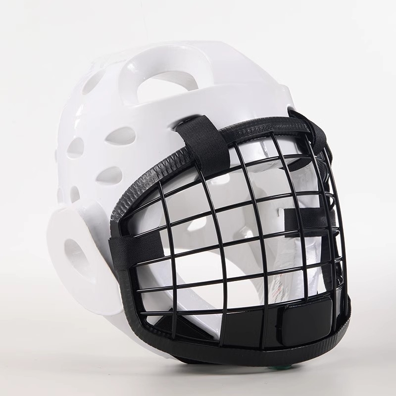 Kaciga za zaštitu glave s metalnom mrežastom maskom za kendo, karate i taekwondo, veličina L/XL