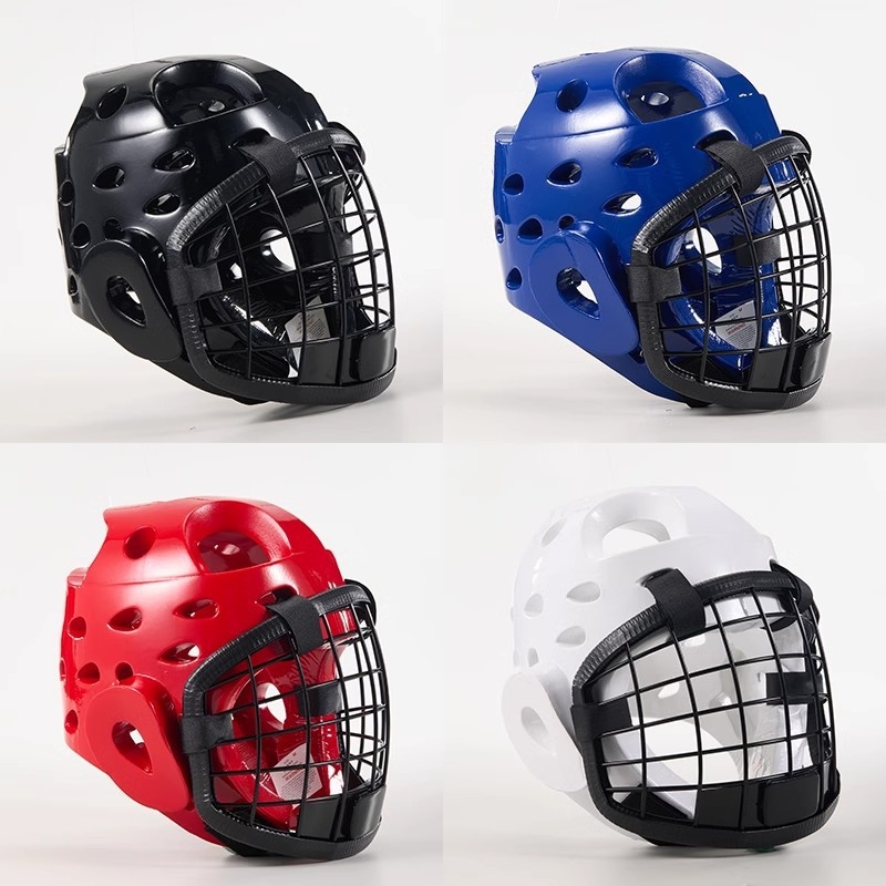 Kaciga za zaštitu glave s metalnom mrežastom maskom za kendo, karate i taekwondo, veličina L/XL