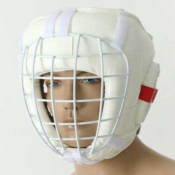 Casca de karate cu protecție facială din plasă metalică, protecție a capului pentru adulți și copii, echipament de antrenament pentru arte marțiale