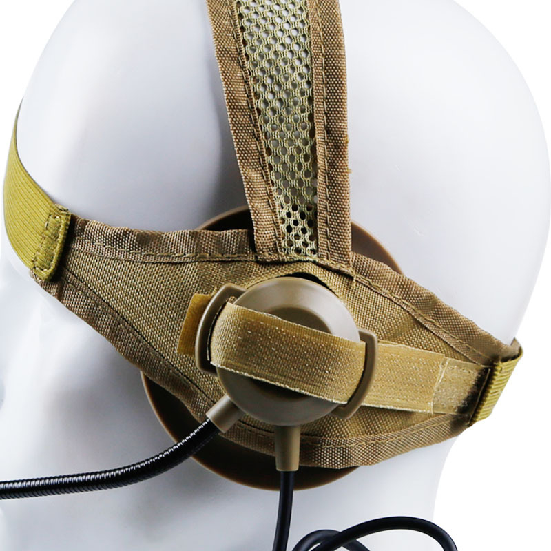 Wosport taktički headset za glavu, jedno uho, za vanjske operacije i kampiranje