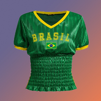 Ženski T-shirt kratkih rukava, Millennium kroj, brazilskog uličnog stila, otisak s alfabetom, gotički retro, ljeto 2025.