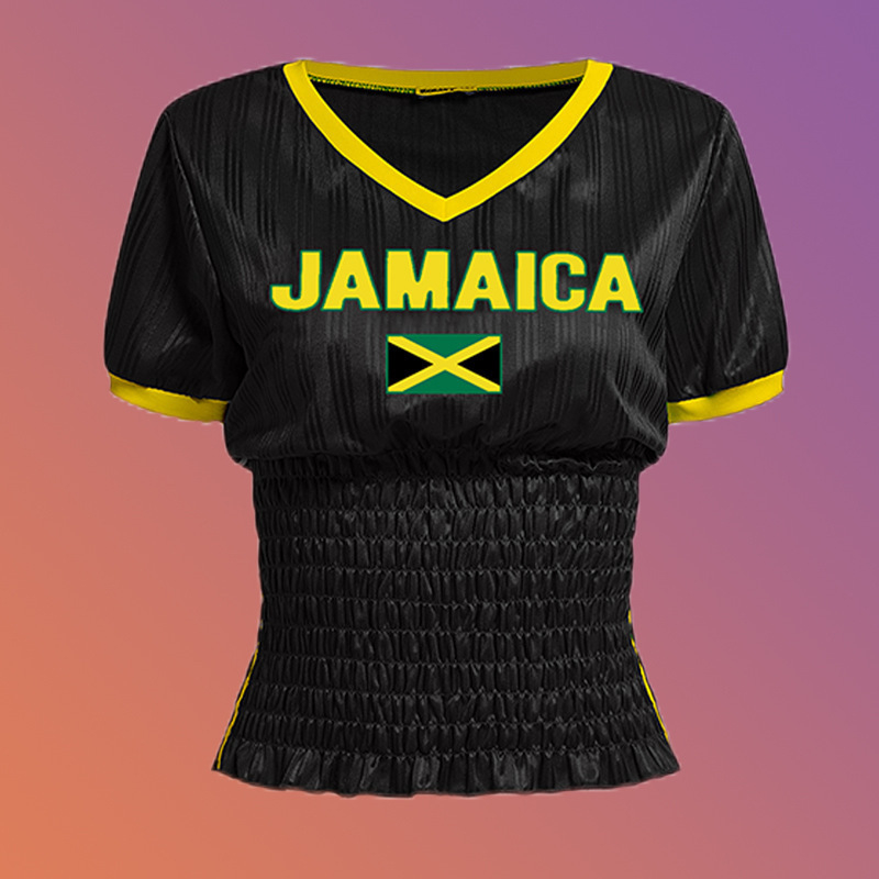 Ženski T-shirt kratkih rukava, Millennium kroj, brazilskog uličnog stila, otisak s alfabetom, gotički retro, ljeto 2025.