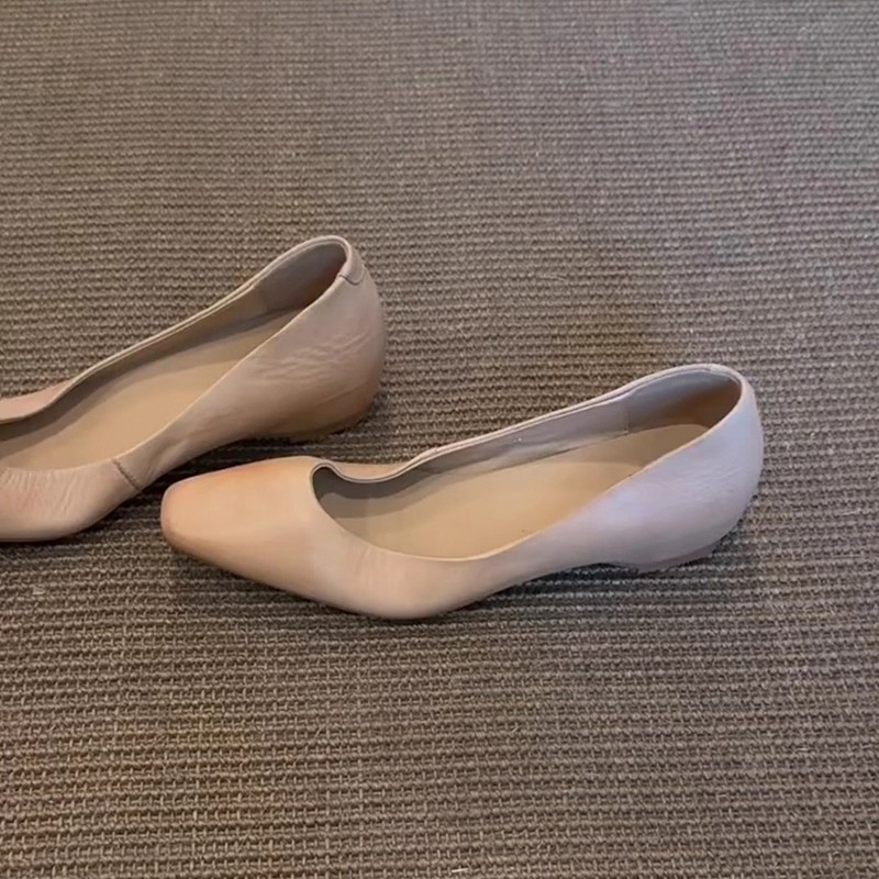 Ženske Mary Jane cipele, mekana koža, četvrtasta špička, unutarnje povećanje visine, francuski stil, 2025