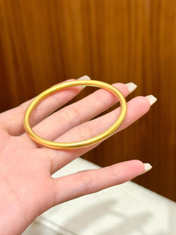 Ženski narukvica s 24K pozlatom, čvrsta, 4 mm, vintage stil, trostruko zlato završni sloj, vakuumsko elektroplatiranje