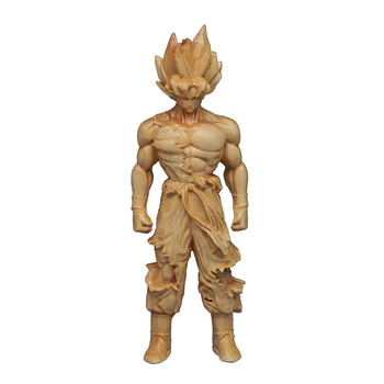 Drevená stolová socha z thuja: Super Saiyan Wukong dekorácia do kancelárie a domova