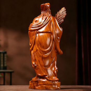 Drevená vyrezávaná figúrka Ji Gong, Živý Budha, Arhat porazujúci draka, domáci dekor do obývačky a chodby