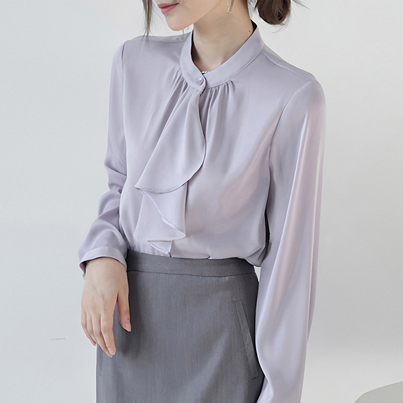 Ženska bluza u francuskom stilu s elegantnom mašnicom, novi jesenski dizajn, nježna i otmjena, pogodna za ured, dugi rukav