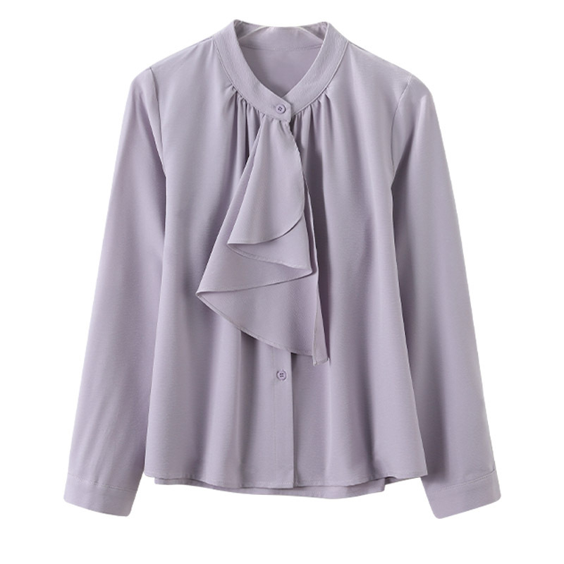 Ženska bluza u francuskom stilu s elegantnom mašnicom, novi jesenski dizajn, nježna i otmjena, pogodna za ured, dugi rukav