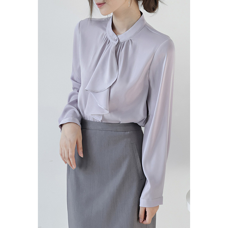 Ženska bluza u francuskom stilu s elegantnom mašnicom, novi jesenski dizajn, nježna i otmjena, pogodna za ured, dugi rukav