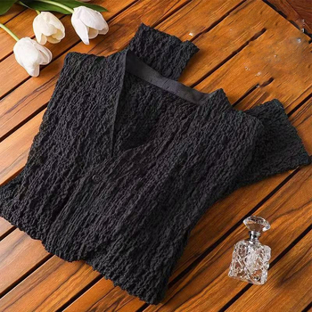 Női poliészter felső hosszú ujjú, fekete-szürke patchwork mintával, kerek nyakú, mindennapi elegáns topp
