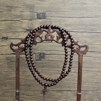 Náramok s buddhistickými korálikmi zo dreva jujube, 108 korálikov, 6 mm, tmavé staré drevo, ručne brúsený, moderný minimalistický štýl